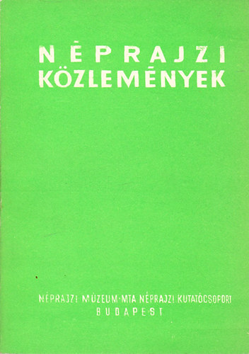 Takcs Lajos (szerk.) - Nprajzi kzlemnyek XIV. 3-4.