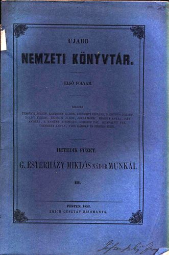 Ujabb Nemzeti K�nyvt�r - els� folyam/hetedik f�zet