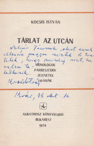 Kocsis István - Tárlat az utcán (Dedikált)