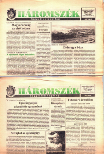 Farkas rpd, Bogdn Lszl, Ferencz Csaba, Sylvester Lajos - Hromszk fggetlen napilap 1998 februr: 2256., 2257., 2258., 2259., 2260., 2261., 2262., 2263., 2264., 2265., 2266., 2267., 2268., 2269., 2270., 2271., 2272., 2273., 2274., 2275., 2276., 2277., 2278., 2279. szm