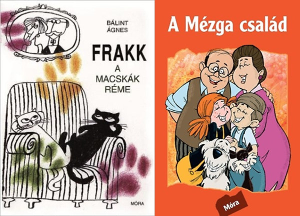 Bálint Ágnes, Rigó Béla - 2 db  klasszikus magyar rajzfilmkönyv: Frakk, a macskák réme + Mézga család