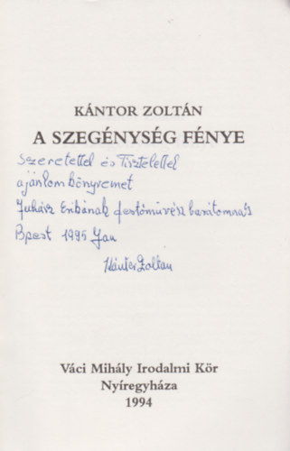 Kántor Zoltán - A szegénység fénye