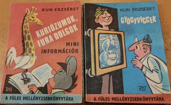 Kun Erzsébet - 2 db A Füles mellényzsebkönyvtára: Kuriózumok, fura dolgok (IV. kötet) + Gyógyviccek (V.)