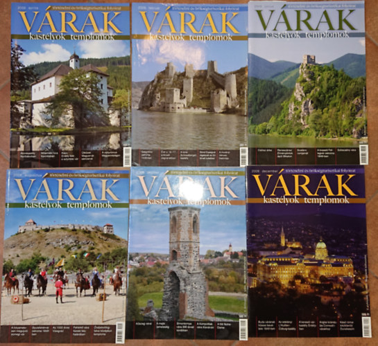 A V�rak, kast�lyok, templomok c�m� foly�irat 2009-es �vfolyama: 2009. febru�r, 2009. �prilis, 2009. j�nius, 2009. augusztus, 2009. okt�ber, 2009. december