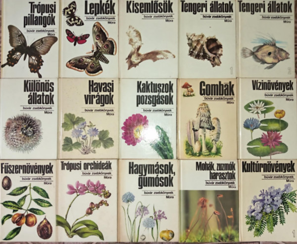 Bvr Zsebknyvek - (15db) Bvr zsebknyvek knyvcsomag az llat- s nvnyvilgrl: Trpusi pillangk / Lepkk / Kisemlsk / Tengeri llatok 1-2. / Klns llatok / Havasi virgok / Kaktuszok, pozsgsok / Gombk / Vzinvnyek / fszernv