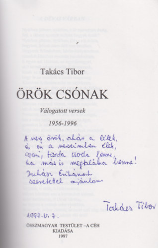 Takcs Tibor - rk csnak