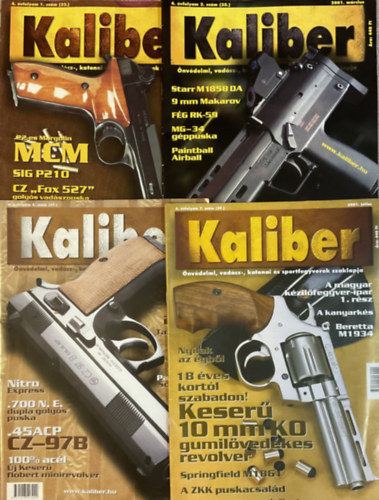 Kaliber szórványszámok 2001 - 1, 3, 5, 7 (4 szám)