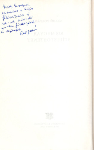 Szab� Zolt�n - Kis magyar st�lust�rt�net- dedik�lt