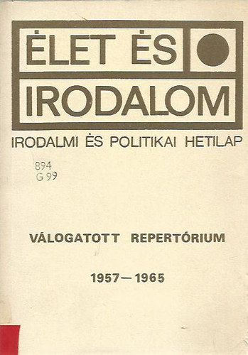 �let �s Irodalom - V�logatott Repert�rium 1957-1965