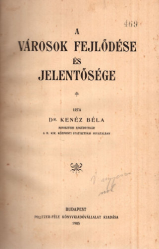 Dr. Kenz Bla - A vrosok fejldse s jelentsge
