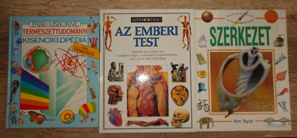 3 gyerekenciklopédia: Természettudományi kisenciklopédia (park-Usborne), Az emberi test (Szemtanú), Szerkezet (Repülőrajt a tudományba)