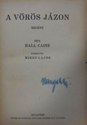 Hall Caine - A vrs jzon