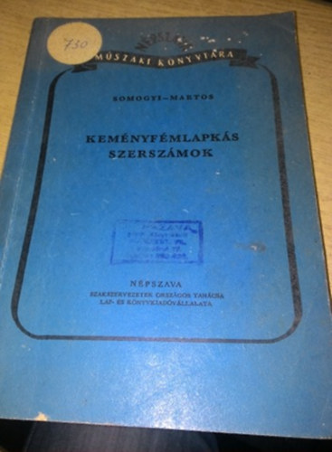 Somogyi-Martos - Kem�nyf�mlapk�s szersz�mok
