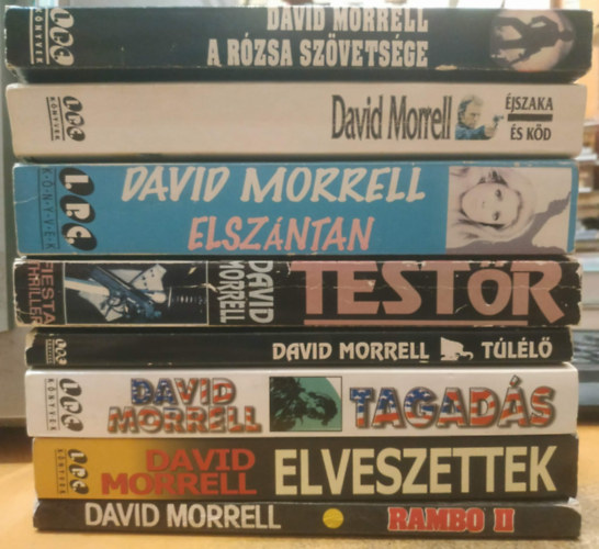David Morrell - 8 db David Morrell: A rózsa szövetsége; Éjszaka és köd; Elszántan; Testőr; Túlélő; Tagadás; Elveszettek; Rambo II.
