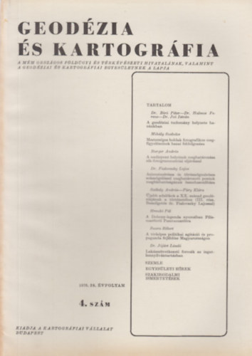 Dr. Jo Istvn (szerk.) - Geodzia s Kartogrfia 1976/4. szm