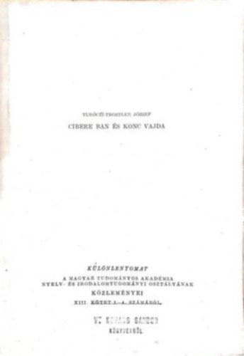 Turóczi-Trostler József - Cibere Bán és Konc vajda