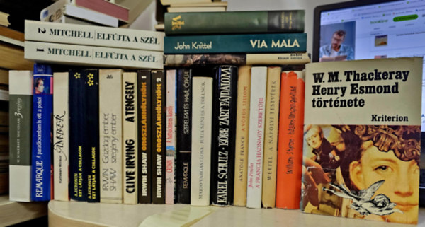 William Makepeace Thackeray, Margaret Mitchell, William Styron, Thomas Hardy, John Knittel, Abe Kobó, Franz Werfel, John Fowles, Anatole France, Karel Schulz, Kathleen Winsor, Mario Vargas LLosa, Eri - 20db regény 23 kötetben, KÖNYVMENTŐ AJÁNLAT: Henry Esmond története+ Elfújta a szél I-II+ Házam lángra gyullad+ Egy tiszta nő+ Via mala+ A homok asszonya+ A nápolyi testvérek+ A francia hadnagy szeretője+ A vörös liliom+ Kőbe zárt