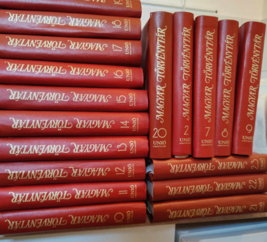 A Magyar Törvénytár szerkesztőbizottsága, Dr. Király György - Dr. Jakab András - Dr. Draskovics Tibor - Dr. Sárközi Tamás - Magyar törvénytár 19db (1-23-ból hiányzik: 1, 3, 4, 5- ös kötet) Törvények, Törvényerejű rendeletek, Minisztertanácsi rendeletek, Kormányrendeletek, Miniszteri rendeletek, Országgyűlési határozatok, Elnöki Tanácsi határozatok, Mi