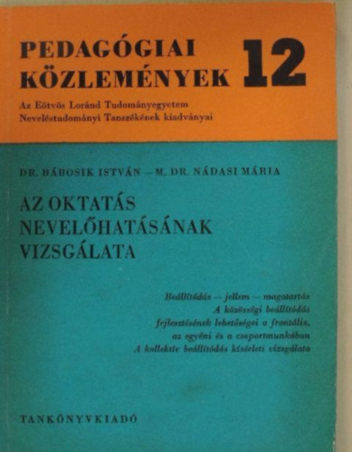 dr.b�bosik istv�n, dr. n�dasi m�ria - Pedag�giai k�zlem�ny 12
