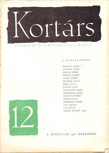 Tolnai G�bor (felel�s szerk.) - Kort�rs Irodalmi �s kritikai foly��rat V. �vf. 12. 1961. december