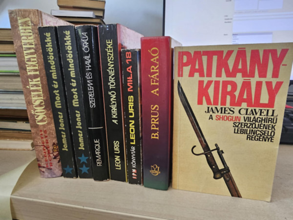 Kenneth Roberts, James Jones, Leon Uris, Uris Leon, Boleslaw Prus, James Clavell - 7db trtnelmi regny, KNYVMENT AJNLAT: Cscselk fegyverben+ Most s mindrkk I-II+ Szerelem s hall rja+ A kirlyn trvnyszke+ Mila 18+ A fra+ Patknykirly