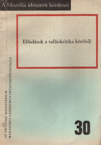 Szab� P. Imre - A filoz�fia id�szer� k�rd�sei-El�ad�sok a vall�skritika k�r�b�l.