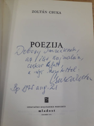 Csuka Zoltán - Poezija
