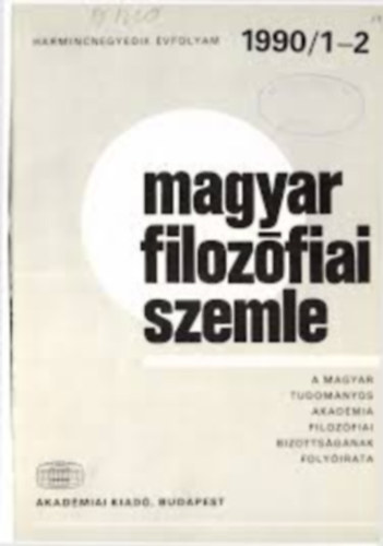 Magyar filozófiai szemle 1990/1-2