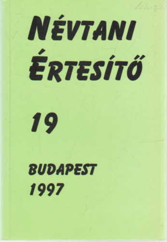 Hegeds Attila (sorozatszerk.) - Nvtani rtest 19 Budapest 1997
