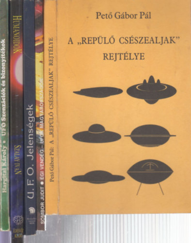 5 db. Ufo-s kötet (A "repülő csészealjak" rejtélye + Égi vendég + Ufo jelenségek + Humanoidok + Ufo szenzációk és bizonyítékok)