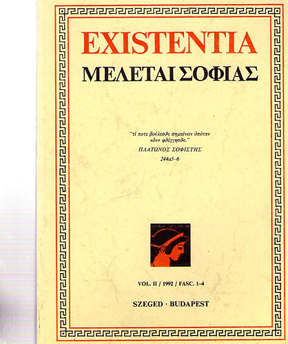 Existentia VOL. II /1992/ FASC. 1 - 4