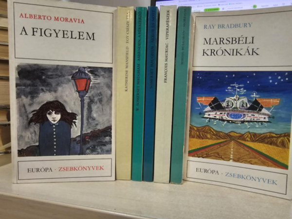 Alberto Moravia, Katherine Mansfield, William Somerset Maugham, Francois Mauriac, Mihail Bulgakov, Ray Bradbury - 7db Európa zsebkönyv, KÖNYVMENTŐ AJÁNLAT: A figyelem+ Egy csésze tea+ Ashenden, a hírszerző+ Akkor és most+ Viperafészek+ Morfium+ Marsbéli krónikák