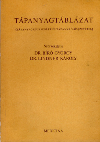 Dr. Lindner; B�r� Gy�rgy - T�panyagt�bl�zat (B�r�-Linder)