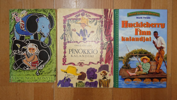 Rudyard Kipling, Mark Twain, Carlo Collodi - 3 klasszikus ifj�s�gi k�nyv: A Dzsungel k�nyve, Huckleberry Finn kalandjai, Pinokki� kalandjai