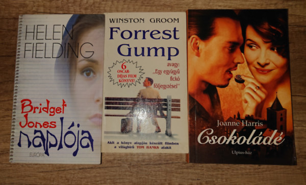 Winston Groom, Helen Fielding, Joanne Harris - 3 nagysiker� film alapj�ul szolg�l� reg�ny: Forrest Gump, Bridget Jones napl�ja, Csokol�d�