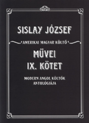 Sislay József - Sislay József művei IX. kötet