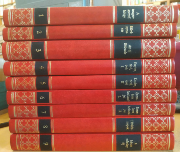 Jókai Mór - Jókai Mór munkái, gyűjteményes díszkiadás 1-9.: A tengerszemű hölgy; Bálványosvár; Az új földesúr; Enyim, tied, övé I-II.; Szerelem bolondjai I-II.; Hétköznapok; A három márványfej