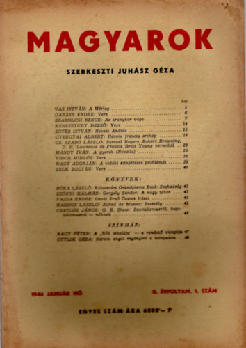 Juh�sz G�za (szerk.) - Magyarok 1946 II. �vfolyam 1-8. sz�m janu�r-augusztus (7 k�tetben)