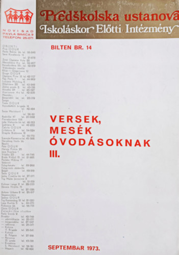 Versek, mesk vodsoknak III.