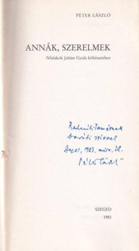 Péter László - Annák, szerelmek (dedikált)