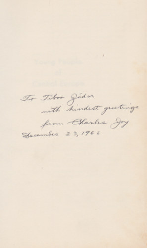 Charles R. Joy - Young People of Central Europe (Dediklt)
