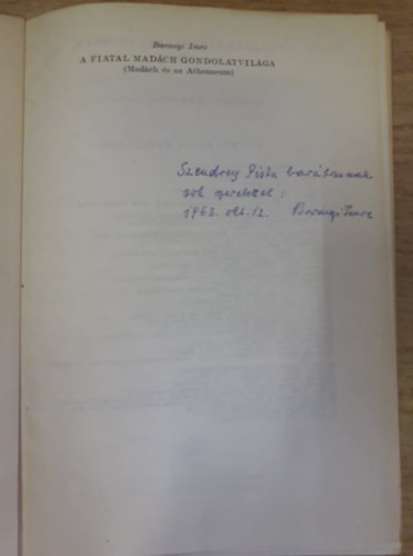 Baranyi Imre - A fiatal Madách gondolatvilága (Madách és az Athenaeum)