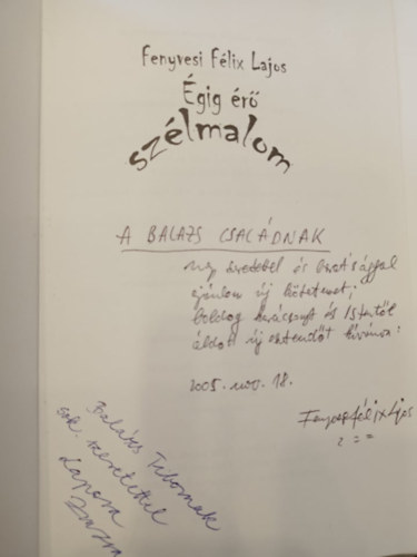 Fenyvesi F�lix Lajos - �gig �r� sz�lmalom