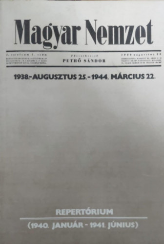 Kendéné P. Erzsébet - Magyar Nemzet-Repertórium 1940. január-1941. június
