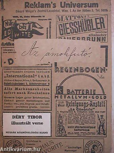 Dry Tibor - Botka Ferenc - Az mokfut - Der Amoklufer DRY TIBOR ILLUSZTRLT VERSE - EIN ILLUSTRIERTES GEDICHT VON TIBOR DRY - Dry Tibor eredeti kziratnak hasonmsa - Magyar  Nmet