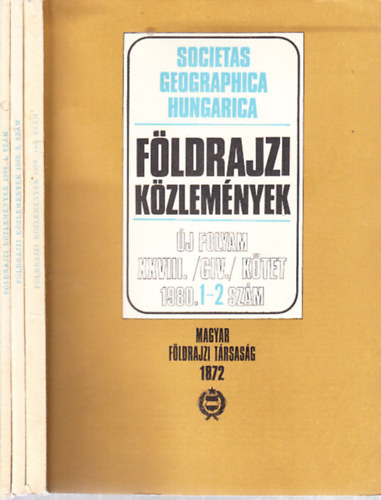 Pcsi Mrton (szerk.) - Fldrajzi kzlemnyek 1980/1-4. szmok (3 db. lapszm)