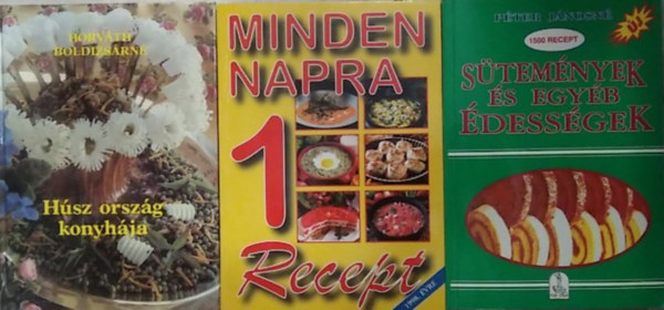 Péter Jánosné, Horváth Boldizsárné - 3 db-os szakácskönyv csomag: Húsz orszáh konyhája+ Sütemények és egyéb édességek+ Minden napra 1 recept