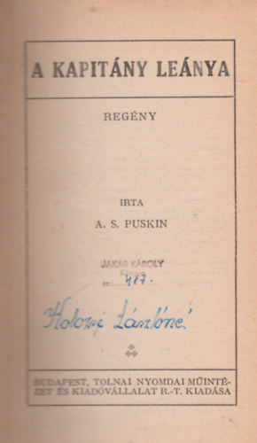 A. S. Puskin - A kapitny lenya