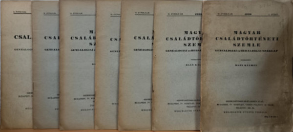 Magyar családtörténeti szemle 1936 I-X.
