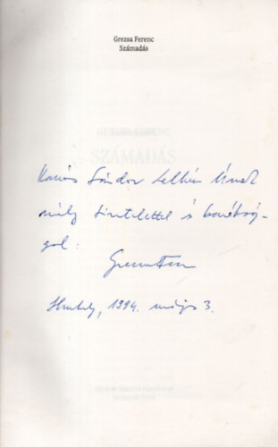 Grezsa Ferenc - Sz�mad�s- dedik�lt